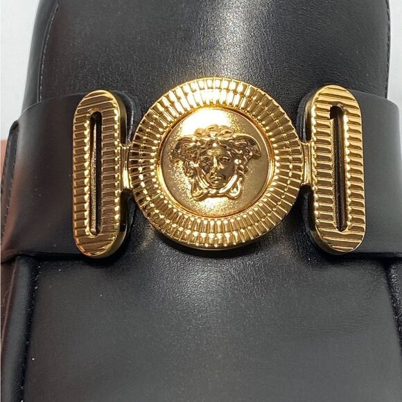 Versace Logo Leather Platform Pumps size 37.5 - Picture 7 of 13